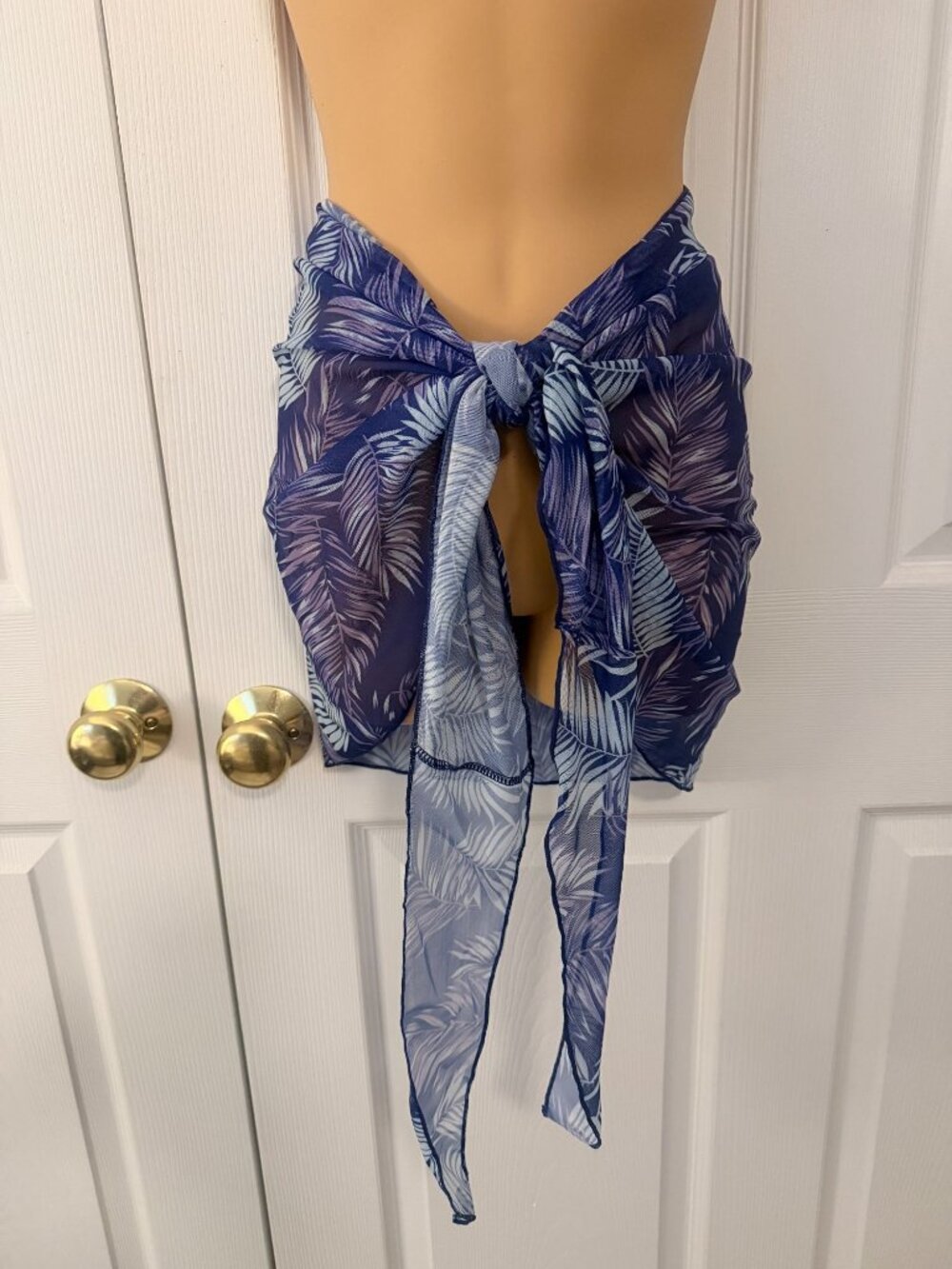 Womens Sarong Cover-Up Sheer Palm Leaf Print 4XL